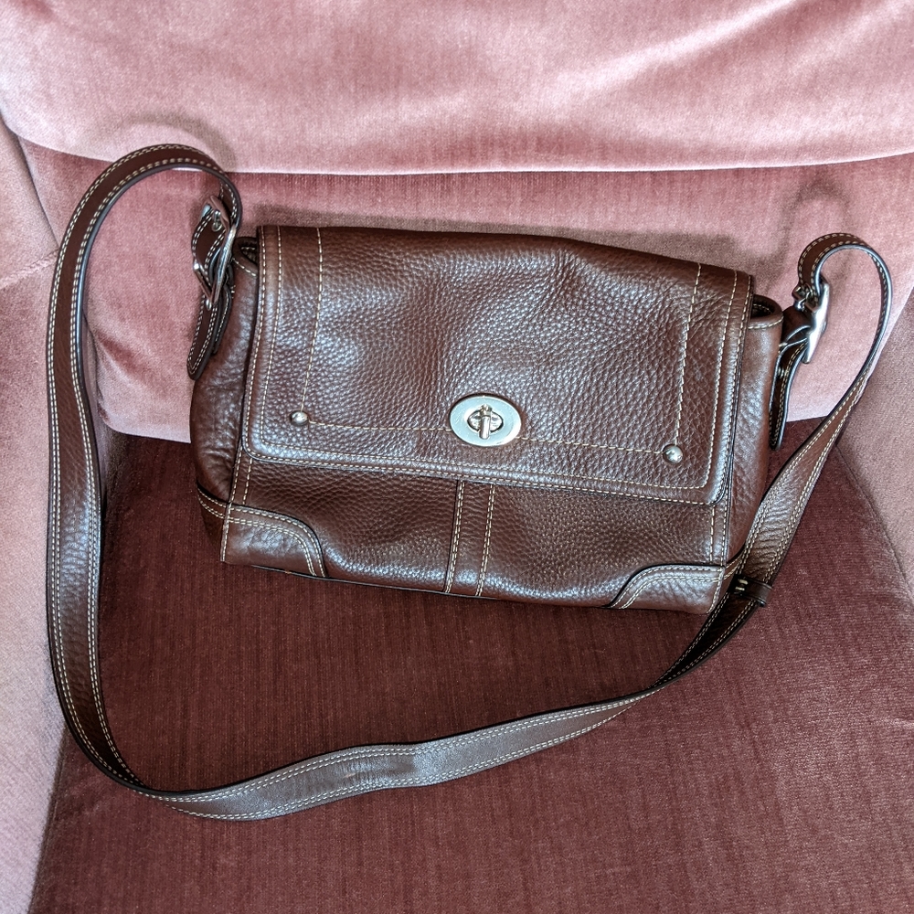 COACH brown full grain crossbody bag F13957 - Picture 9 of 9